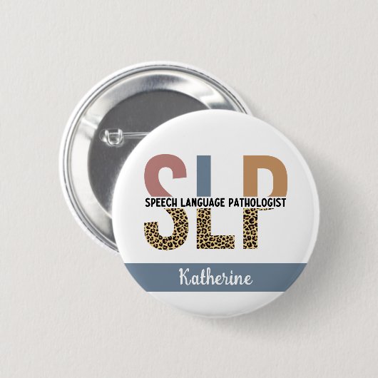 Badge Rond 5 Cm Empreinte de léopard Pathologiste de la parole per (Devant & derrière)