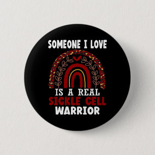 Badge Rond 5 Cm Empreinte de léopard Rainbow Sickle Cell Warrienes