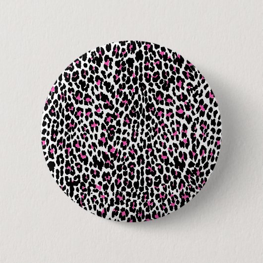Badge Rond 5 Cm empreinte de léopard rose (Devant)