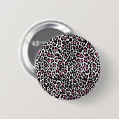 Badge Rond 5 Cm empreinte de léopard rose (Devant & derrière)