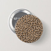 Badge Rond 5 Cm Empreinte de léopard, Spots de léopard, Leopard Br (Devant & derrière)