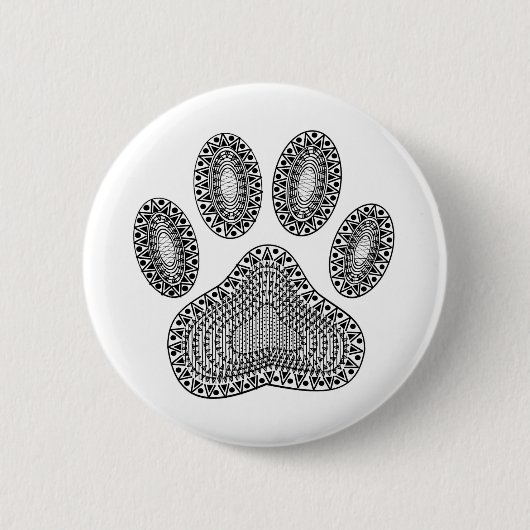 Badge Rond 5 Cm Empreinte de patte à l'encre abstraite (Devant)