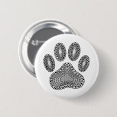 Badge Rond 5 Cm Empreinte de patte à l'encre abstraite (Devant & derrière)