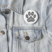 Badge Rond 5 Cm Empreinte de patte à l'encre abstraite (En situation)