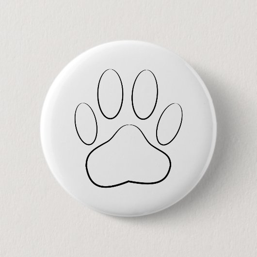 Badge Rond 5 Cm Empreinte de patte blanc (Devant)