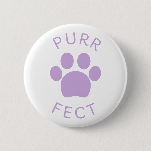 Badge Rond 5 Cm Empreinte de patte Cat Parfect Clair Purple Purr (Devant)