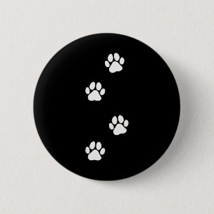 Badge Rond 5 Cm Empreinte de patte chien chat animal de compagnie