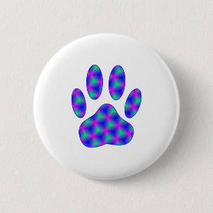 Badge Rond 5 Cm Empreinte de patte cosmique