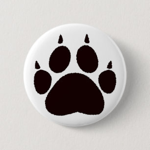Badge Rond 5 Cm Empreinte de patte de chat