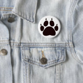 Badge Rond 5 Cm Empreinte de patte de chat (En situation)