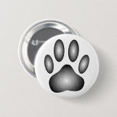Badge Rond 5 Cm Empreinte de patte de chien en dégradé noir et bla (Devant & derrière)