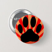 Badge Rond 5 Cm Empreinte de patte de chien radiant (Devant & derrière)