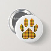 Badge Rond 5 Cm Empreinte de patte de chien Tartan (Devant & derrière)