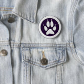 BADGE ROND 5 CM EMPREINTE DE PATTE DE COYOTE (En situation)