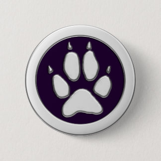 BADGE ROND 5 CM EMPREINTE DE PATTE DE COYOTE