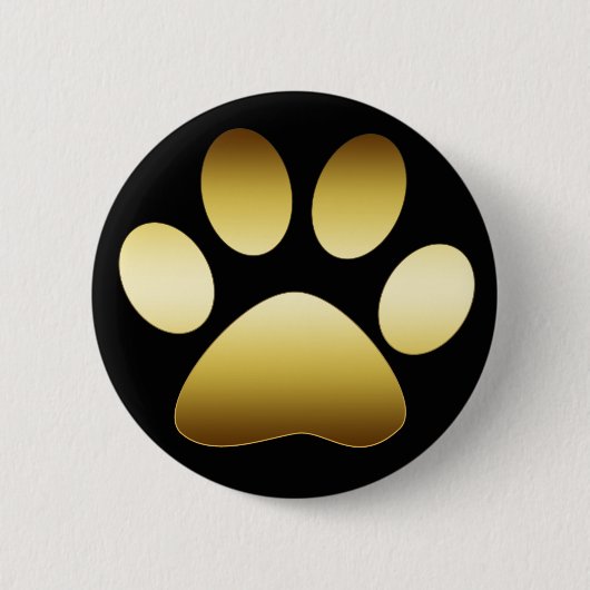 BADGE ROND 5 CM EMPREINTE DE PATTE D'OR (Devant)