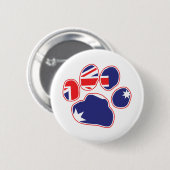 Badge Rond 5 Cm Empreinte de patte du drapeau australien (Devant & derrière)