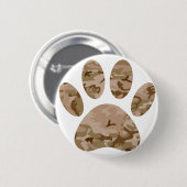 Badge Rond 5 Cm Empreinte de patte en détresse de Camo Dog du dése (Devant & derrière)