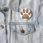 Badge Rond 5 Cm Empreinte de patte en détresse de Camo Dog du dése (En situation)