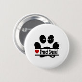 Badge Rond 5 Cm Empreinte de patte français espagnol chien (Devant & derrière)