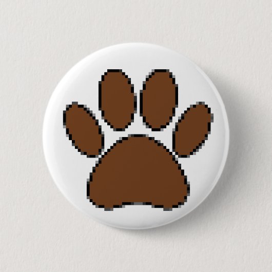Badge Rond 5 Cm Empreinte de patte Pixel Dog (Devant)