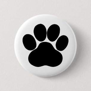 Badge Rond 5 Cm Empreinte de patte pour Pet Lover