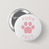 Badge Rond 5 Cm Empreinte de patte Pur Pink Parfait Chat (Devant & derrière)