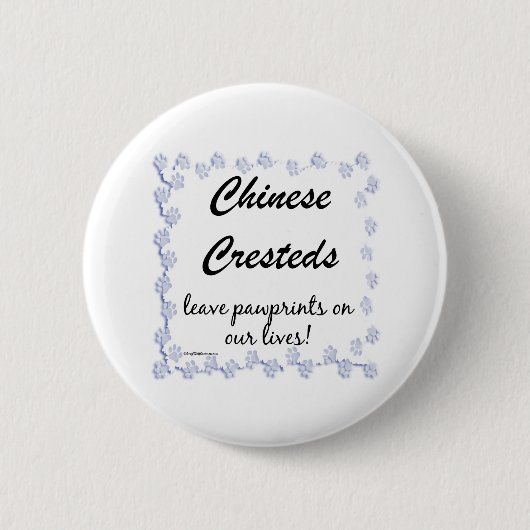Badge Rond 5 Cm Empreintes chinoises - Bouton (Devant)