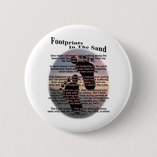 Badge Rond 5 Cm Empreintes de pas dans le sable (Devant)