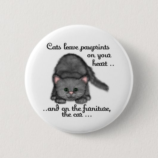 Badge Rond 5 Cm Empreintes de pattes de chat (Devant)