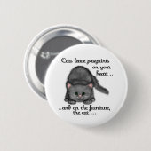 Badge Rond 5 Cm Empreintes de pattes de chat (Devant & derrière)