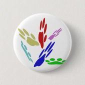 Badge Rond 5 Cm Empreintes de pattes de chien avec des pois (Devant)