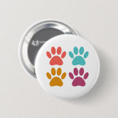 Badge Rond 5 Cm Empreintes de pattes de chiens cool (Devant & derrière)