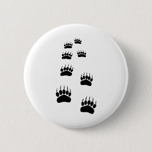 Badge Rond 5 Cm Empreintes de pattes d'ours