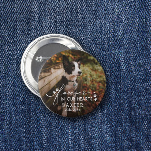 Badge Rond 5 Cm Empreintes de pattes pour toujours dans nos coeurs