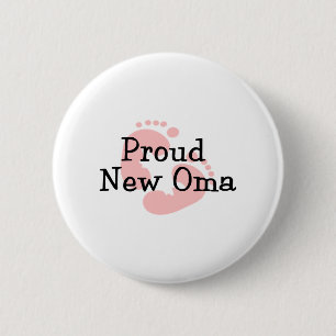 Badge Rond 5 Cm Empreintes de pied de bébé fille de la nouvelle Om