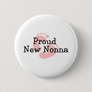 Badge Rond 5 Cm Empreintes de pieds de bébé Nouvelle Nonna fière