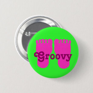 Badge Rond 5 Cm Empreintes roses Super