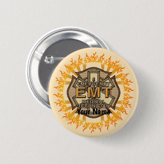 Badge Rond 5 Cm EMT Maltese croix pin (Devant & derrière)