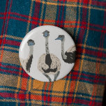 Badge Rond 5 Cm Emus Bird Lovers Illustré<br><div class="desc">Montrez votre amour pour l'emus et d'autres oiseaux sans vol avec cette épingle ou ce bouton. Il présente une illustration de style réaliste de trois emus.</div>