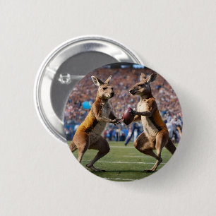 Badge Rond 5 Cm "En action : Kangaroos joue aux règles australienn