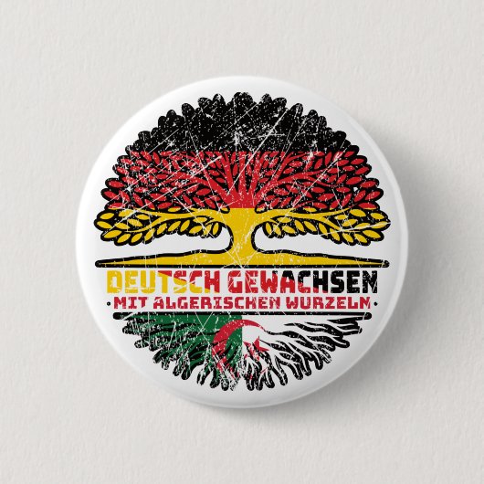 Badge Rond 5 Cm en algérien allemand Baum Racines (Devant)