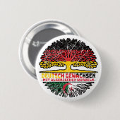 Badge Rond 5 Cm en algérien allemand Baum Racines (Devant & derrière)