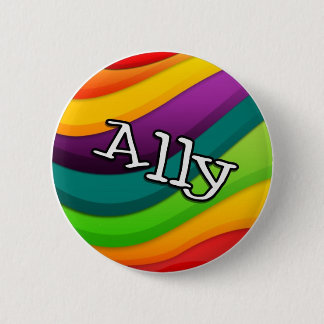 Badge Rond 5 Cm "En alliez" le bouton, pour et tous les amis