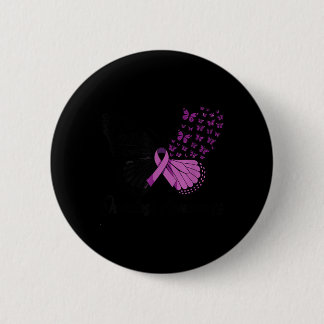 Badge Rond 5 Cm En août, nous portons du violet, sensibilisation a