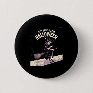 Badge Rond 5 Cm En Attente De La Citation D'Halloween Été