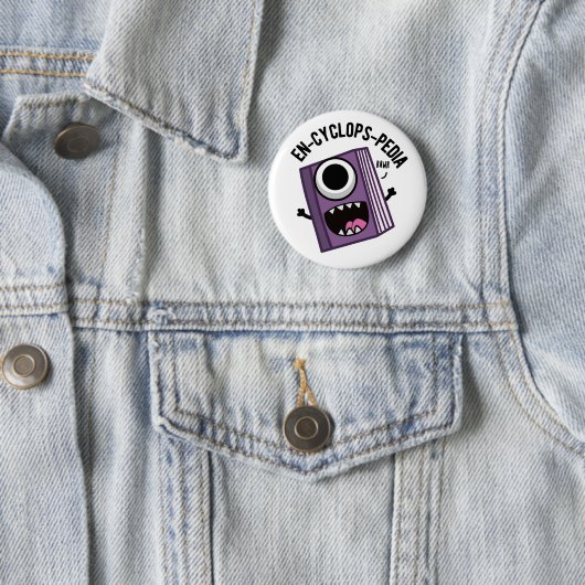 Badge Rond 5 Cm En-cyclops-pedia Funny Encyclopedia Pun (En situation)