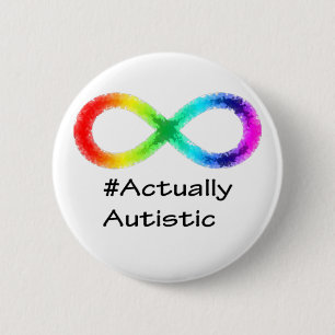Badge Rond 5 Cm En fait autiste, blanc