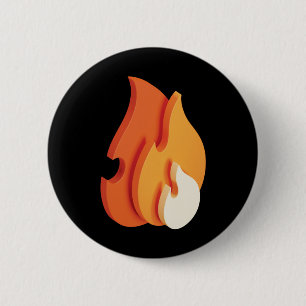 Badge Rond 5 Cm En feu (Icône Flames 3D)