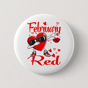 Badge Rond 5 Cm En Février, Nous allons Red Heart Disease Awarene